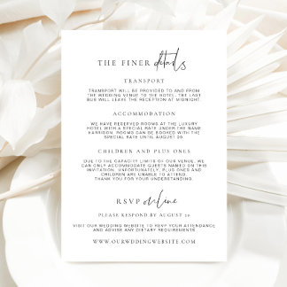 Estelle Minimalist Wedding Details Card