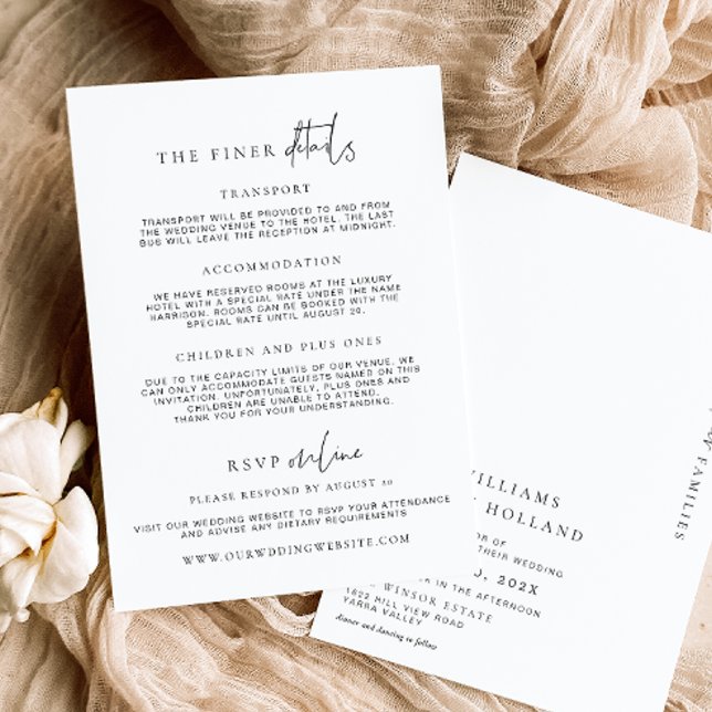 Estelle Minimalist Wedding Details Card (Estelle Wedding All In One Invitation )