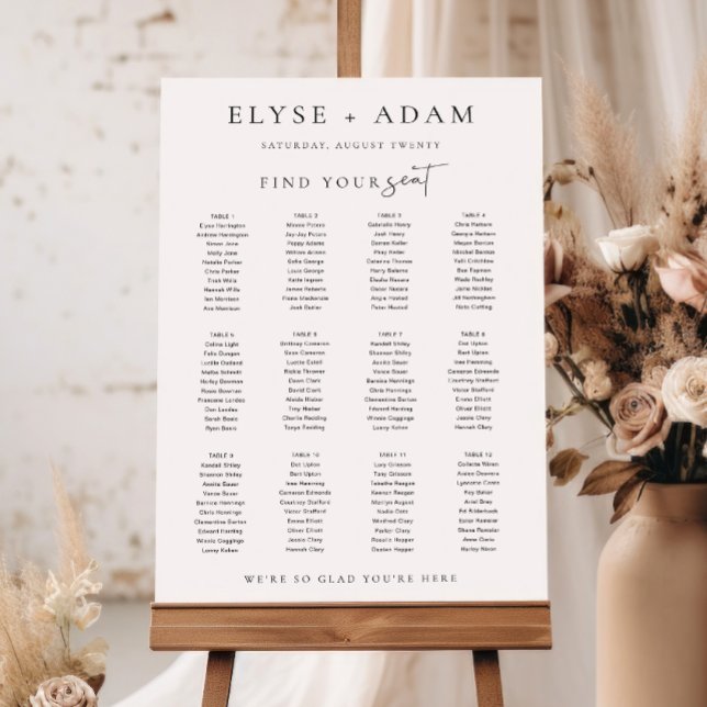 Estelle Modern Minimal 12 Table Seating Poster (Creator Uploaded)