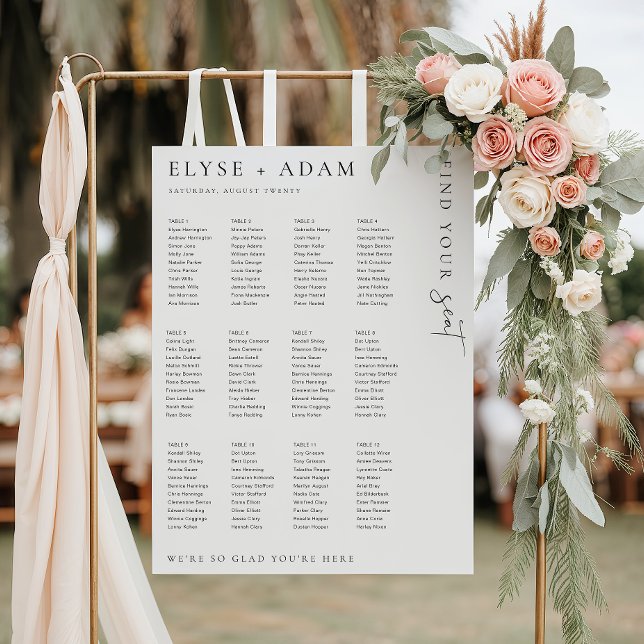 Estelle Modern Minimal 12 Table Seating Poster (Creator Uploaded)