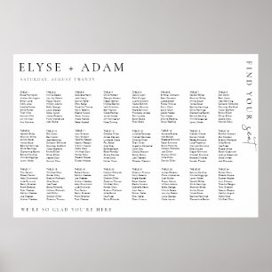 Estelle Modern Minimal 24 Table Seating Poster
