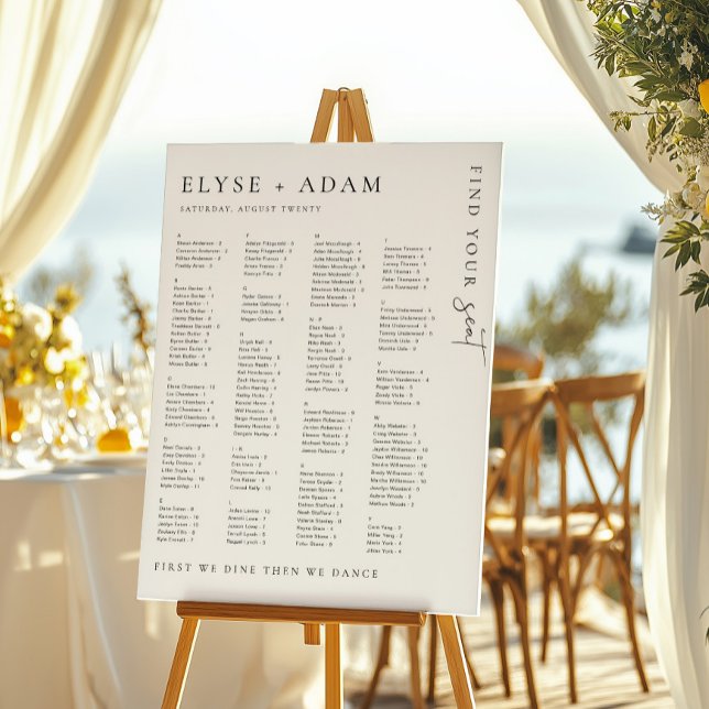 Estelle Modern Minimal Alphabetical Seating Poster (Creator Uploaded)