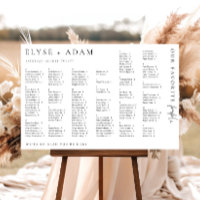 Estelle Modern Minimal Alphabetical Seating Poster