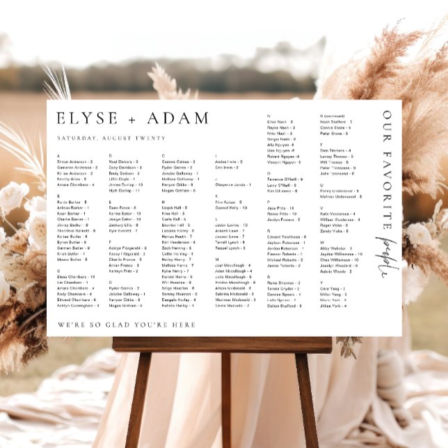 Estelle Modern Minimal Alphabetical Seating Poster (Creator Uploaded)