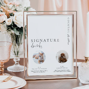 Estelle Modern Minimal Photo Signature Drinks Sign