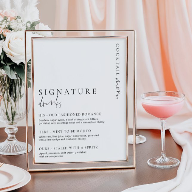 Estelle Modern Minimal Signature Drinks Sign (Creator Uploaded)