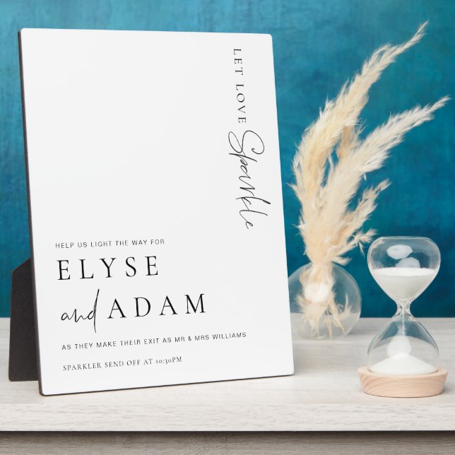 Estelle Modern Minimal Sparkler Send Off Sign Plaque (Side)