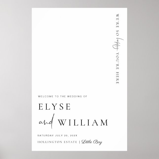 Estelle Modern Minimal Welcome Sign Poster (Front)