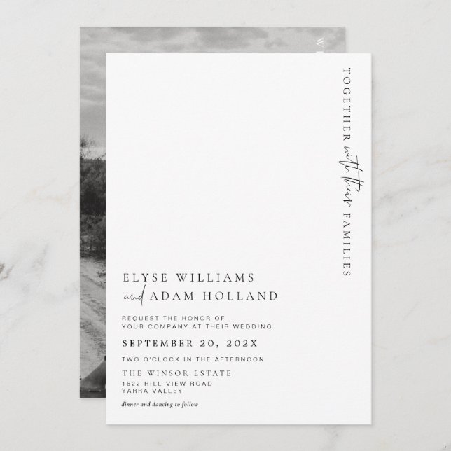 Estelle Modern Minimalist Wedding Invitation (Front/Back)