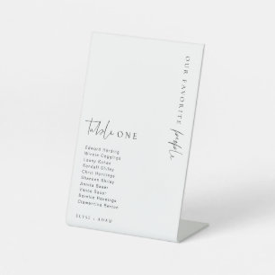 Estelle Modern Minimalist Wedding Table Number Pedestal Sign