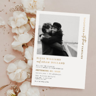 Estelle Photo Gold Foil Foil Wedding Invitation