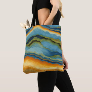 "Estepona" Horizontal Fractured Layers Tote Bag