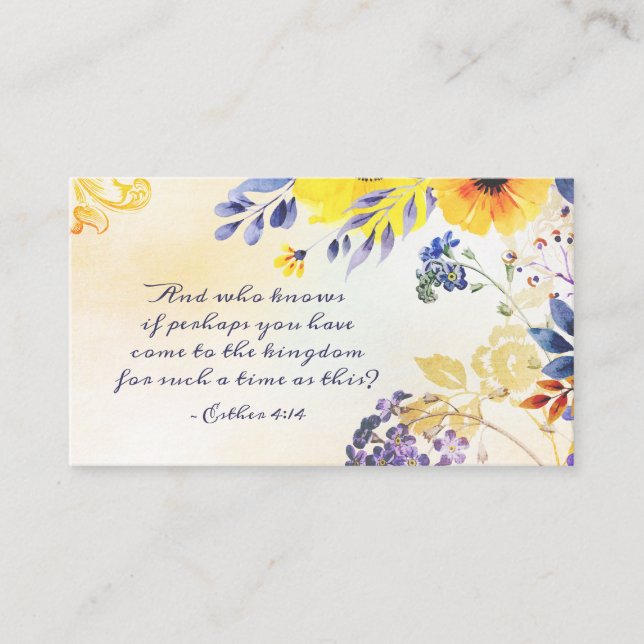Ester 4:14 Come to the Kingdom for such a Time Business Card (Front)