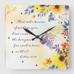 Ester 4:14 Come to the Kingdom for such a Time Square Wall Clock