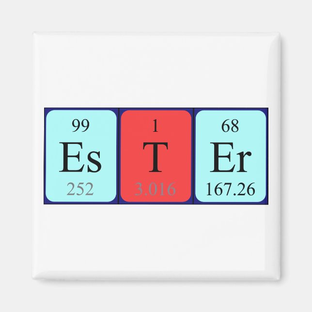 Ester periodic table name magnet (Front)