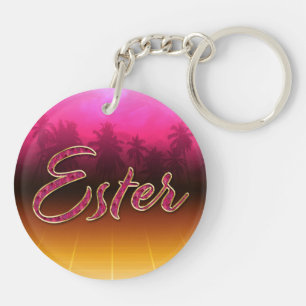 Ester Vorname Name golden pink Schlüsselanhänger Key Ring