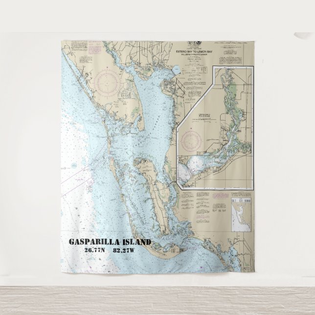 Estero Bay to Lemon Bay Nautical Chart 11426 Tapestry (Front)