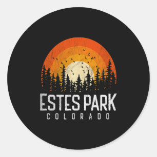 Estes Park Colorado Co Retro Style Vintage 80s T S Classic Round Sticker