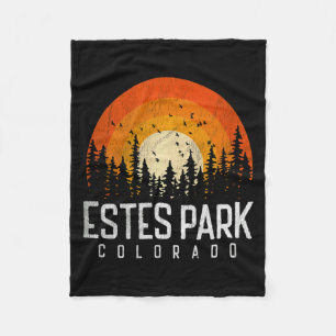 Estes Park Colorado Co Retro Style Vintage 80s T S Fleece Blanket