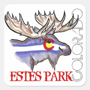 Estes Park Colorado flag designer elk stickers