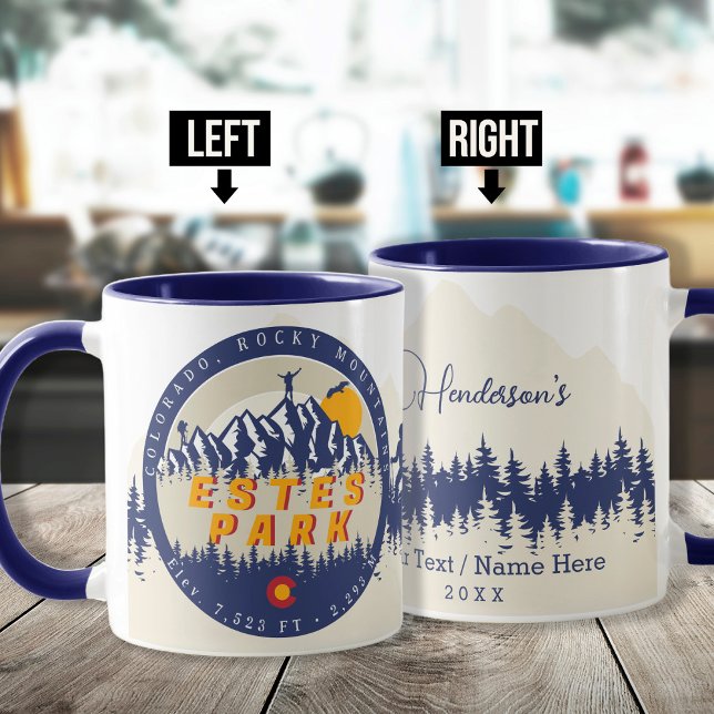 Estes Park Colorado Flag Mountains Hiking Souvenir Mug (Creator Uploaded)