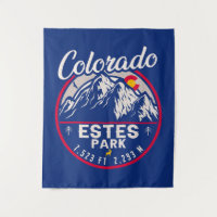 Estes Park Colorado Mountains Retro Sunset Skiing