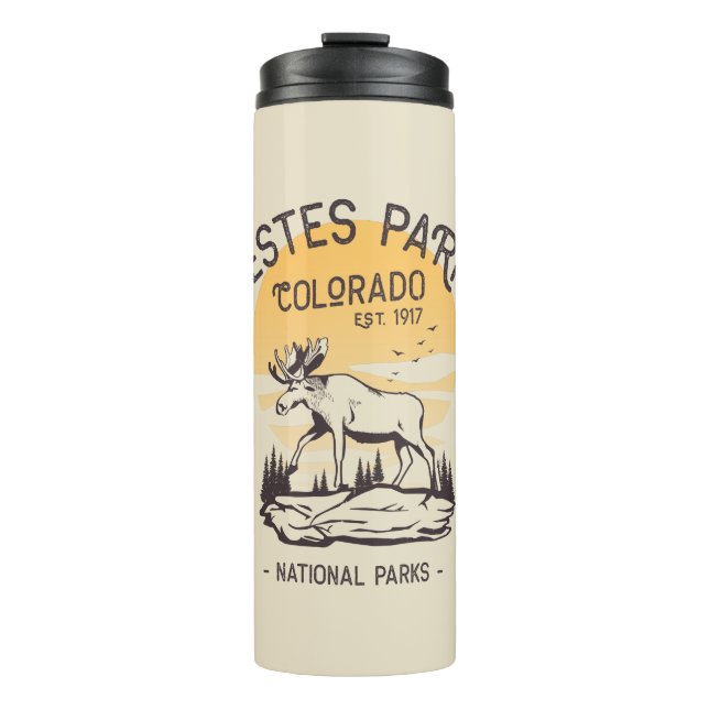 Estes Park Colorado National Park Moose Sunset  Thermal Tumbler (Front)