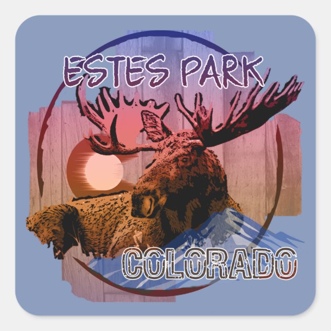 Estes Park Colorado rustic moose stickers (Front)