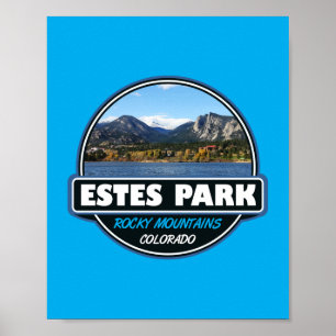 Estes Park Colorado Travel Art Emblem Poster