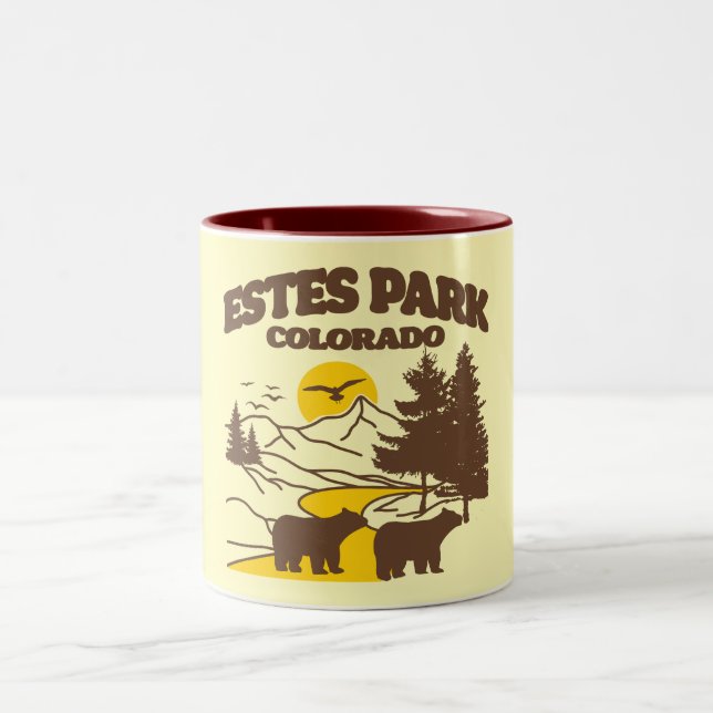 Estes Park,Colorado Two-Tone Coffee Mug (Center)