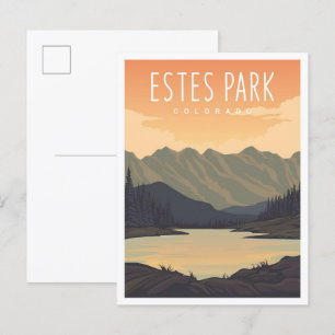 Estes Park Colorado USA Travel Illustration Postcard