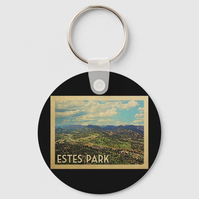 Estes Park Colorado Vintage Travel Key Ring (Front)