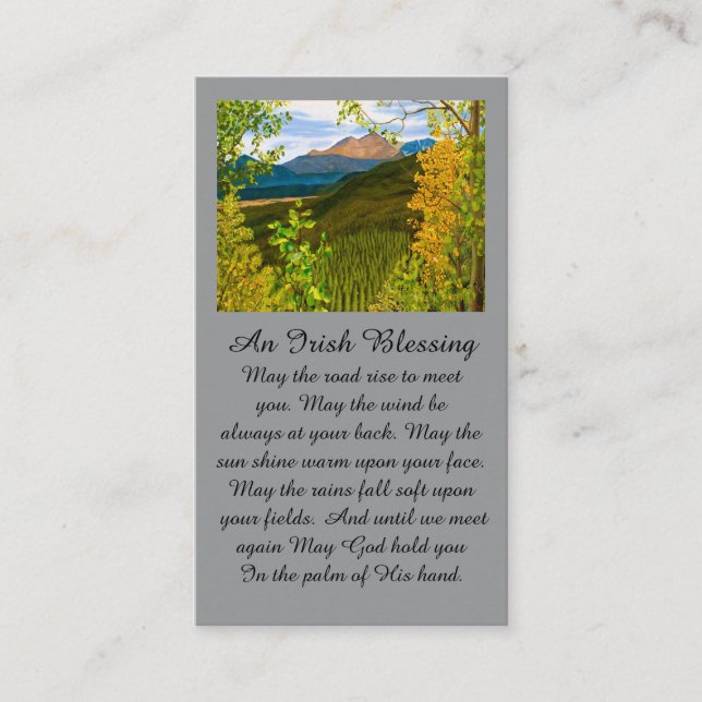Estes Park Irish Blessing Yellow Green Blue  Business Card (Front)