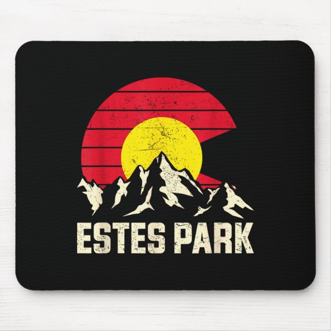 Estes park mountain adventure colorado state flag mouse pad (Front)