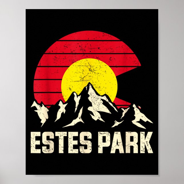 Estes park mountain adventure colorado state flag poster (Front)