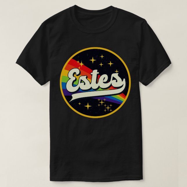 Estes Rainbow In Space Vintage Style T-Shirt (Design Front)