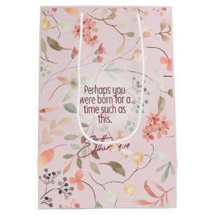 Esther 4:14 Christian Bible Verse Art Medium Gift Bag