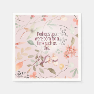 Esther 4:14 Christian Bible Verse Art Napkin