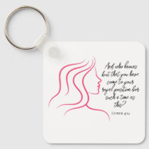 Esther 4:14 Scripture Bible Verse Pink Silhouette 