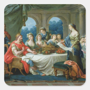 Esther and Ahasuerus, c.1775-80 Square Sticker