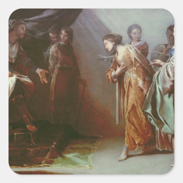 Esther and Ahasuerus Square Sticker (Front)
