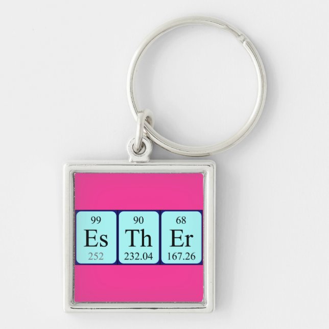 Esther periodic table name keyring (Front)