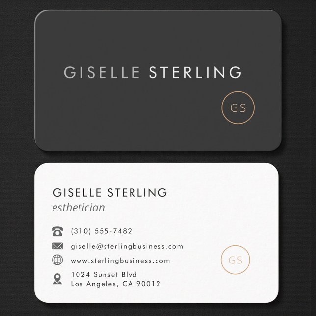 Esthetician Black Professional Business Card (Creator Uploaded)
