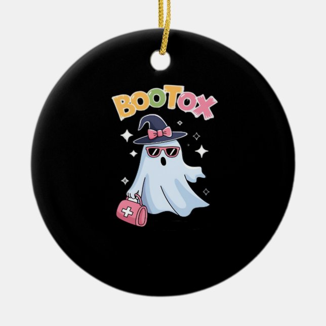 Esthetician Botox Halloween Aesthetic Nurse Plasti Ceramic Ornament (Front)
