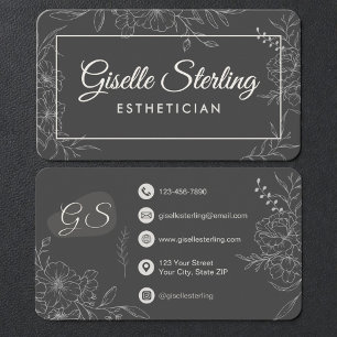 Esthetician Floral Business Card