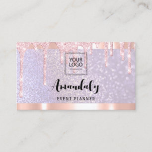 Esthetician Lash Nails Hair QRCode Logo PurpleRose Business Card