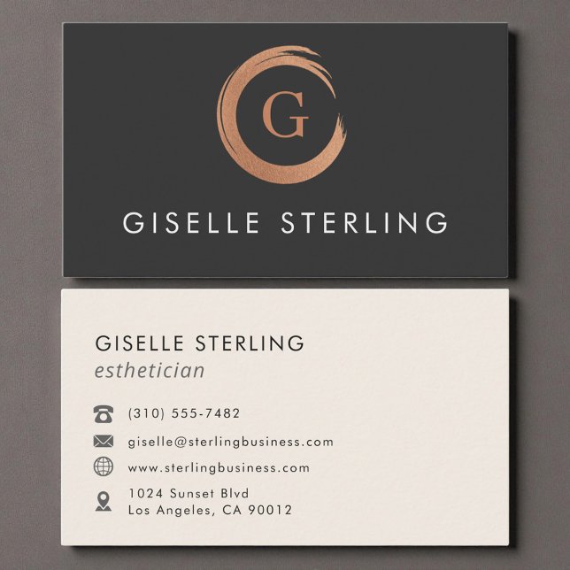 Esthetician Modern Minimalist Rose Gold Business Card (Creator Uploaded)