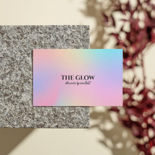 Esthetician Pink Holographic Iridescent Qr Code  Business Card