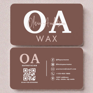Esthetician QR Code Terracotta Wax Specialist Business Card