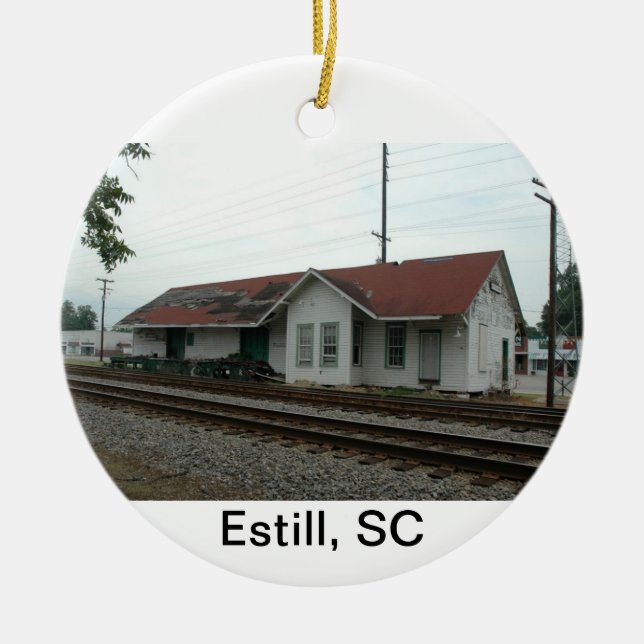 Estill Depot Ceramic Ornament (Front)